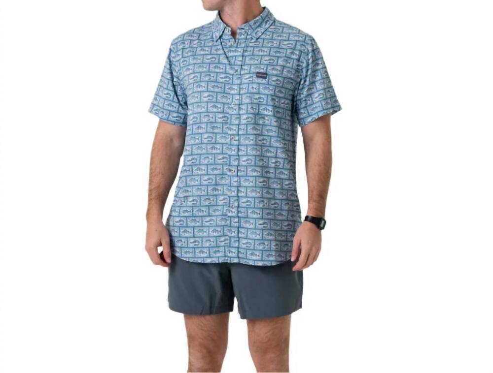 NEW BURLEBO performance button up shirt in anglers choice